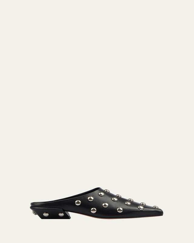 Belle Studded Leather Mules